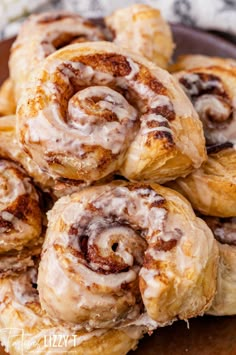 cinnamon rolls piled on top of each other