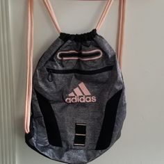 No Flaws Spacious Rectangular Pink Gym Bag With Adjustable Strap, Adidas Sports Bag In Pink, Pink Gym Shoulder Bag With Adjustable Strap, Pink Pouch Bags For School, Casual Pink Backpack Gym Bag, Pink Backpack Gym Bag For Daily Use, Sporty Pink Gym Bag With Adjustable Strap, Pink Tote Backpack For Everyday Use, Casual Pink Gym Bag For Daily Use