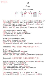 the guitar chords are arranged in red and black