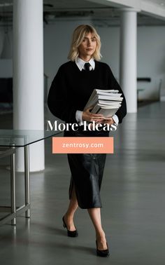 2024 Business Outfits for Women: Chic, Professional & Trendy Styles Laboratory Outfit, Professor Outfits Women, Trendy Professional Outfits, Business Outfits For Women, Office Wear Plus Size, Professional Office Wear, Workwear Essentials, Grey Turtleneck Sweater, Relaxed Trousers