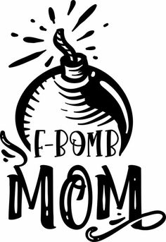 an iphone screen with the words e - bomb mom on it and a black and white background