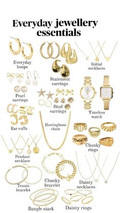 Everything you need to elevate your look with jewelry, from statement pieces to everyday essentials, is linked below on my storefront! #everydayjewelry #gold #silver #goldbracelet #rings #necklace #backtoschooljewelry #affordablejewelry #hoops #elegantwatches Ear Cuff Chain, Preppy Jewelry, Timeless Watches, Jewelry Accessories Ideas, Dope Jewelry, Stacked Bangles, Jewelry Fashion Trends, Girl Jewelry, Classy Jewelry