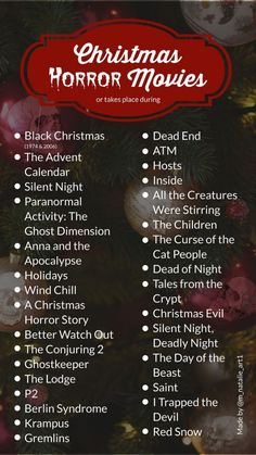 the christmas horror movies list is shown