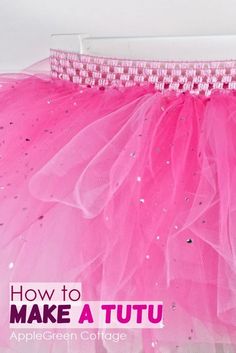 a pink tutu with silver sequins on it and the words how to make a tutu