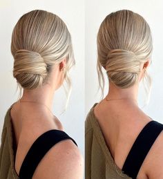 French Bun Wedding Hair, Large Bun Wedding Hair, Slick Back Low Bun Wedding, Slick Low Bun Wedding Hair, Unique Bridal Updo, Bridal Updos For Long Hair Elegant, Classic Low Bun Wedding Hair, Wedding Sleek Bun, Classic Wedding Bun