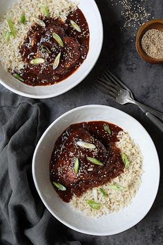 Korean Braised Chicken Thighs use the most flavorful and budget-friendly part of the chicken for a dish you'll crave again and again! rnrn Food Rocks, Chicken Thighs Recipes, Ooh Ahh, Korean Chicken, Chef's Kitchen