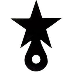 a black star hanging from the side of a white wall