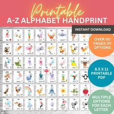 the printable alphabet handprint for children