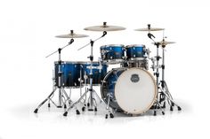 a blue drum set on a white background