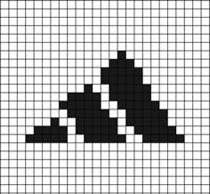 a cross stitch pattern with black and white squares