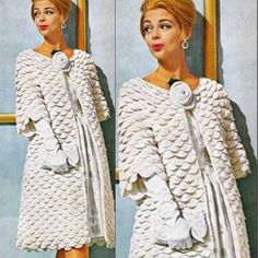 PDF INSTANT DOWNLOAD! NO WAITING...GET STARTED TODAY! Buy 4 patterns and get 1 FREE. Add all 5 to your cart and enter the coupon code SAVE20 Irresistibly feminine evening coat is crocheted in a cascade of shells from neck to hemline. Beginning with a circular yoke of closely spaced patterns, coat flares subtly to wider shells on the belled sleeves and skirt. Made all in one piece of featherweight knitting worsted, style is most dramatic in white and most elegant with rich brocade lining (lining Slouchy Hat Crochet Pattern, Metal Crochet, Evening Coat, Long Duster Cardigan, Long Duster, Crochet Coat, Duster Cardigan, Coat Patterns, Crochet Hook Sizes