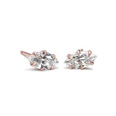 14K Rose Gold Marquise Studs Claw Prong, Marquise Cut Diamond, Marquise Diamond, Fine Jewelry Designers, Rose Gold Diamonds, Marquise Cut, Classic Beauty, Exquisite Jewelry, Gorgeous Earrings