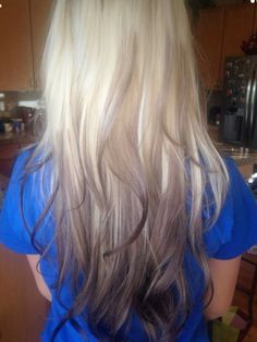 Light blonde and dark mocha brown hair Dark Brown To Platinum Blonde Ombre, Blonde Roots With Dark Ends, Platinum Blonde With Black Tips, Blonde Hair Dark Ends, Blonde Hair Brown Ends, Brown To White Ombre Hair, Blond Roots Dark Ends, Brown Hair With White Tips, Blonde Hair Black Ends