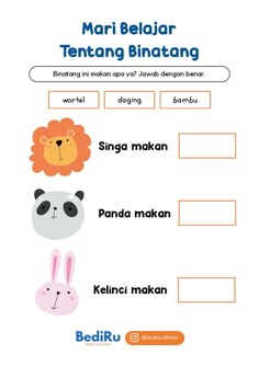 an animal and rabbit word family worksheet for kids to learn english with pictures