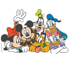 mickey mouse and other cartoon characters together