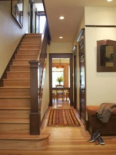 the stairs in this house are made from wood