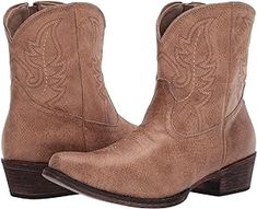 Roper Shay | Zappos.com Rugged Faux Leather Boots For Fall, Rustic Moto Boots For Rodeo In Fall, Western Style Faux Leather Moto Boots For Fall, Rustic Snip Toe Moto Boots For Fall, Rustic Moto Boots With Snip Toe For Fall, Rugged Snip Toe Mid-calf Boots For Fall, Rugged Mid-calf Snip Toe Boots For Fall, Rugged Moto Boots With Zipper For Fall, Western Faux Leather Boots