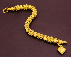 Thai Jewelry, Gold Bra, Bracelet Heart, Gold Charm Bracelet, Gold Bracelet For Women, Gold Bracelet Chain, Gold Plated Bracelets, Gold Collection, Heart Bracelet