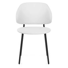 a white chair with black legs on a white background