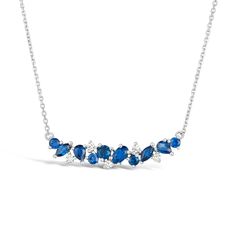 Sapphire Necklace Wedding, Fine Jewelry Necklace Gold, Jewellery For Women, Jewellery Sketches, White Gold Sapphire, Sapphire Pendant, Fancy Jewellery, Wedding Jewellery Necklace, Sapphire Necklace