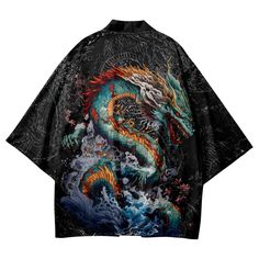 Check out this amazing 🈹 Kanagawa Dragon Haori 🈹 Shop & Grab 15% off with code 🎁 JPIN 🎁 Traditional Japanese Clothing, Japanese Clothing, Kimono Cardigan, Traditional Japanese, Contemporary Style