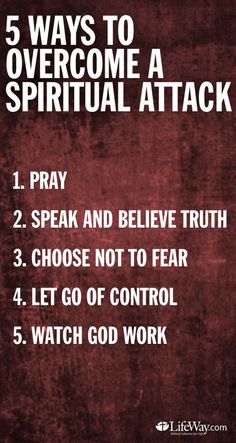 a poster with the words 5 ways to overcome a ritual attack in white on red