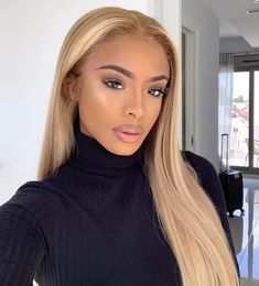 Blonde Hair With Highlights Black Women, Beyoncé Bday, Society Standards, Medium Brunette Hair, Blonde Afro, Blonde Man, Blonde Dye, Long Human Hair Wigs, Hair Blond