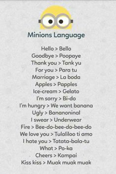 the minions language is written on a piece of paper