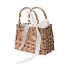 PRICES MAY VARY. High-Quality Natural Materials: Flower girl baskets for weddings Made of natural rattan and plastic materials, safe, no odor, durable for use, long serving life. Pure Angelic Design: The white ribbon symbolizes pure and sweet love.Designed with a handle, easy and convenient for carrying indoor and outdoor. Exclusive White Lining: Decorative storage basket, coming with white lining fabric, protecting your delicate items from vandalism, which is convenient for use. Bohemian Style: Rattan Handbags, Beach Basket, Wedding Flower Girl Basket, Wicker Picnic Basket, Straw Beach Bag, Straw Basket, Woven Baskets Storage, Cottagecore Style, Woven Handbags