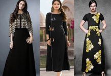 Latest 50 Salwar Designs and Patterns To Try in 2022 Plain Black Kurti, Kurti Designs For Women, Indian Formal Wear, Long Length Blouse, Black Kurti, Latest Kurti, Saree Blouse Patterns