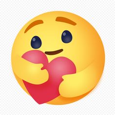 an emoticive smiley face holding a heart