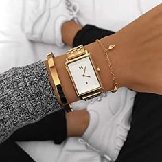 Mvmt Watches, Swiss Army Watches, Gold Charm Bracelet, Gold Hands, Square Watch, Beautiful Watches, Fashion Mode, Watch Sale, Audemars Piguet