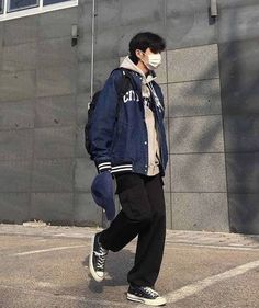 Korean Street Fashion Men, Varsity Jacket Outfit, Spiritual Fashion, Korean Streetwear, Streetwear Mode