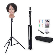 PRICES MAY VARY. Wig Stand come with: Include a plastic box of 60 pieces T-Pins, wig caps, salon hair clips, styling comb, carrying bag, perfect for making wigs(𝙈𝙖𝙣𝙣𝙚𝙦𝙪𝙞𝙣 𝙝𝙚𝙖𝙙 𝙞𝙨 𝙣𝙤𝙩 𝙞𝙣𝙘𝙡𝙪𝙙𝙚𝙙) Reinforced Head Holder: The improved wig stand's head holder internal made of reinforcement steel will be more strong and durable Adjustable and Stable: Retractable tripod adjust from 34.64inch to 57.48inch, the maximum area of the bottom part is 29.1inch stand more stability Wig Wig Head Stand, Comb Hair Clip, Adjustable Mannequin, Mannequin Head Stand, Short Spiky Haircuts, Hairdressing Training, Wig Head, Hair Comb Clips, Spa Equipment