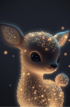 a little deer with glowing lights on it's head