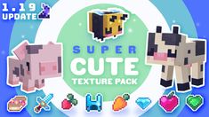 the super cute texture pack is available for all types of games and projects, including papercrafting