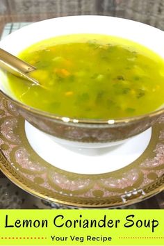 a bowl filled with soup on top of a table