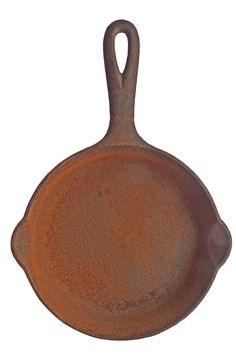 an old cast iron frying pan with handles