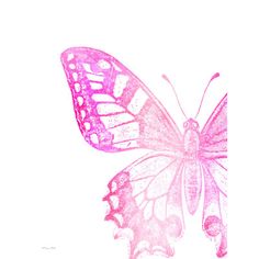 a pink butterfly is flying in the air