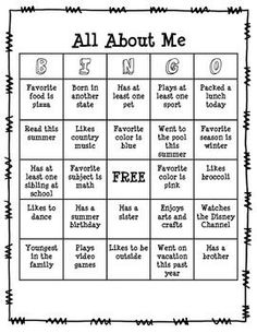 an all about me game is shown in this black and white photo with the words