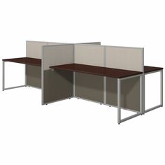 an office cubicle with two dividers and one privacy panel on each side,