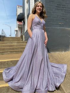 This Dress is fashionable for every occasion. the dress is made-to-order by professional tailors. You can choose from 50 colors, Regular sizes 2 to 16 and plus sizes 14w to 26W. Custom size is also available.. The product details: Color: Lavender, Length: Long, Neckline: V-Neck, Primary Fabric: Polyester, Silhouette: A-Line Prom Dress With Pockets, Prom Dresses With Pockets, A Line Prom Dresses, Gala Dresses, Floor Length Dresses, Long Prom Dress, Dress With Pockets, Dress 100, Dream Dress