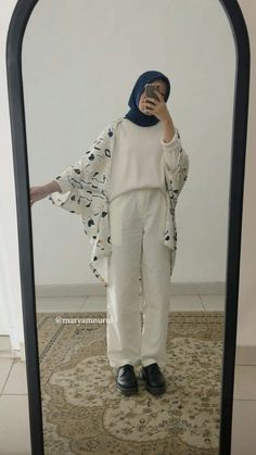 Vintage Outfit Hijab, Mix And Match Outfits Hijab, Outfit Outer, Ootd Korean Style, Hijab Fashion Summer, Outfit Korean Style, Muslim Women Fashion