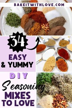 different types of spices and seasonings to use for homemade diy gifts or desserts