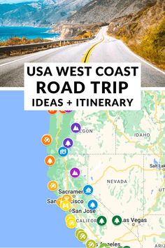 the usa west coast road trip ideas and itinerary