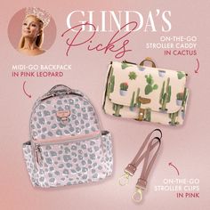 an advertisement for a handbag and purse with the words, ginda's pickle on it