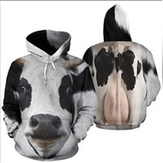 Shipping from the US. Easy 30 day return policy, 100% cotton, Double-needle neck, sleeves and hem; Roomy Unisex Fit. Cow Cosplay, Cow Hoodie, Dairy Cow, Cow Face, Dads Clothes, Cows Funny, Dairy Cows, Cut Sweatshirts, 3d Hoodie