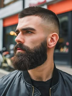 Buzzcut And Beard, Short Hair Long Beard, Short Taper Haircut, Tapered Beard, Buzz Cut With Beard, Blonde Beard, Short Hair With Beard, Short Fade Haircut