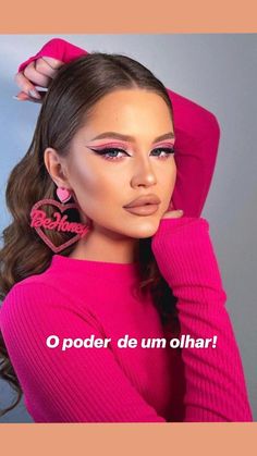 Pink Dress Makeup, Eye Makeup Red Dress, Maquillage On Fleek, Barbie Hairstyle, Soft Eye Makeup, Cute Eyeshadow Looks, Photoshoot Makeup