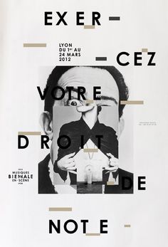 a poster with an image of a man's face and words written in french